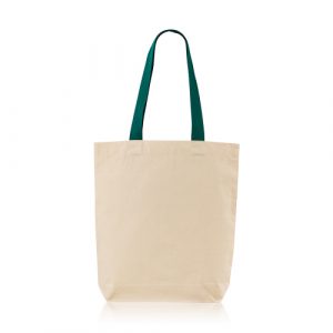Bolsa algodón asa verde 180gr.
