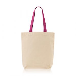Bolsa algodón asa rosa 180gr.