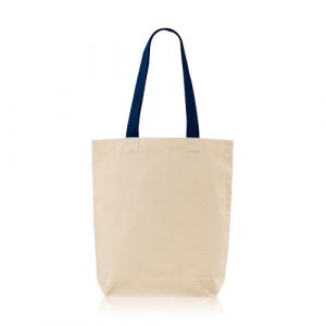 Bolsa algodón asa azul marino 180gr.