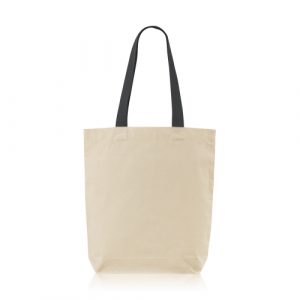 Bolsa algodón asa de color negro 180grs.