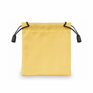 bolsita poliester 10x9,5cm. con cordón color amarillo