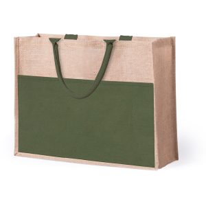 Bolsa de Yute con Bolsillo Frontal de Algodón