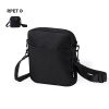 Bandolera Negra de RPET 600D con Cinta Ajustable y Bolsillo Frontal 8 Bandolera negra de RPET 600D 19x17x45 cm con cinta ajustable