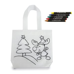 Bolsa Navideña para Colorear – Non Woven con Set de Ceras