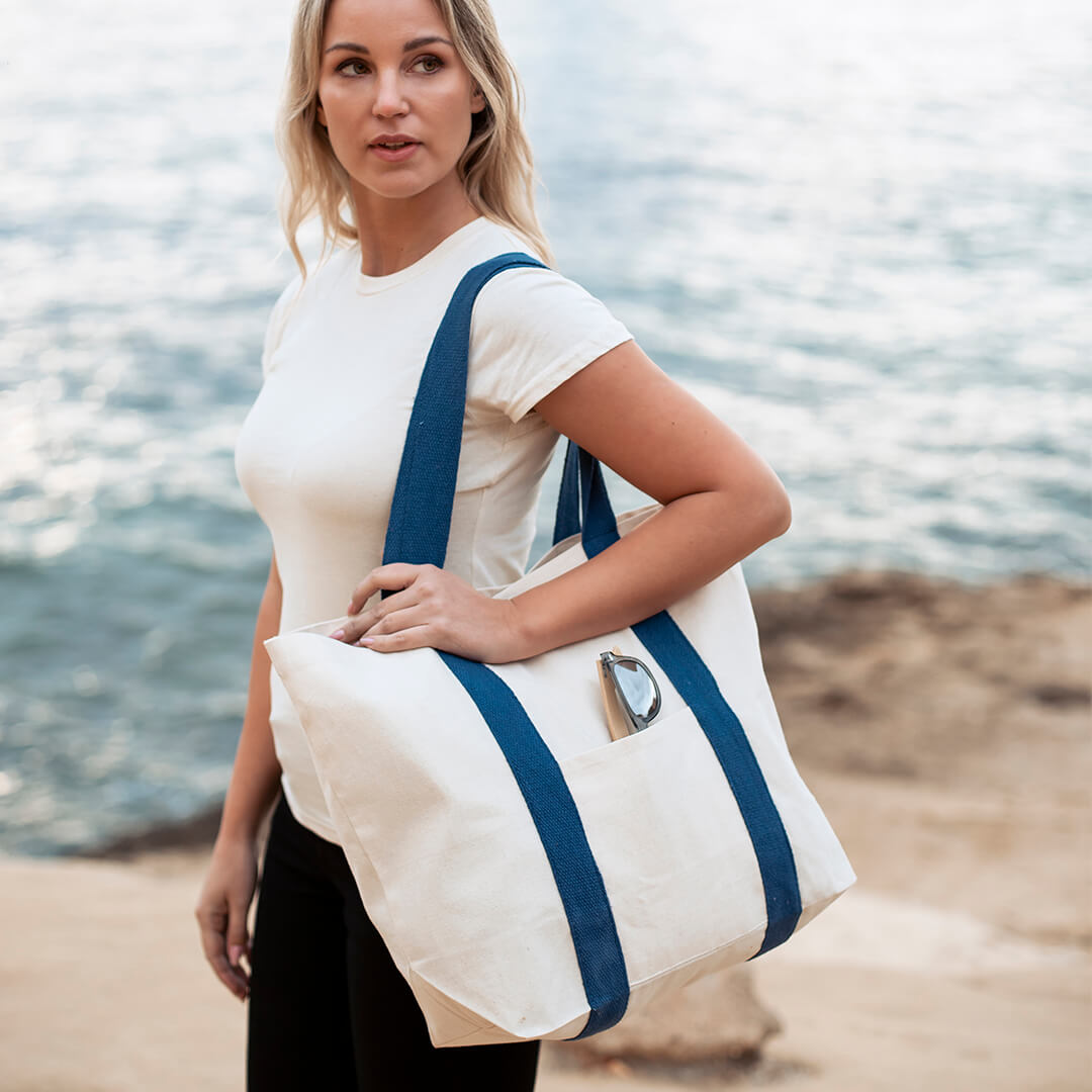 Bolsa de Algodón 280g/m² con Asas Largas Reforzadas y Bolsillos 11 Bolsa de Algodón 280g/m² con Asas Largas Reforzadas y Bolsillos - Imagen 11