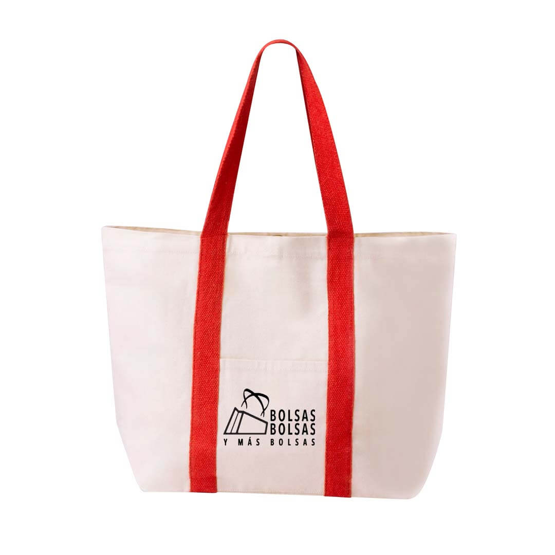 Bolsa de Algodón 280g/m² con Asas Largas Reforzadas y Bolsillos 3 Bolsa de Algodón 280g/m² con Asas Largas Reforzadas y Bolsillos - Imagen 3