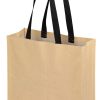 Bolsa kraft reforzada con interior de polipropileno tejido 8 Bolsa kraft con interior de polipropileno y asas negras