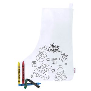 Calcetín Navideño de Non-Woven RPET para Colorear