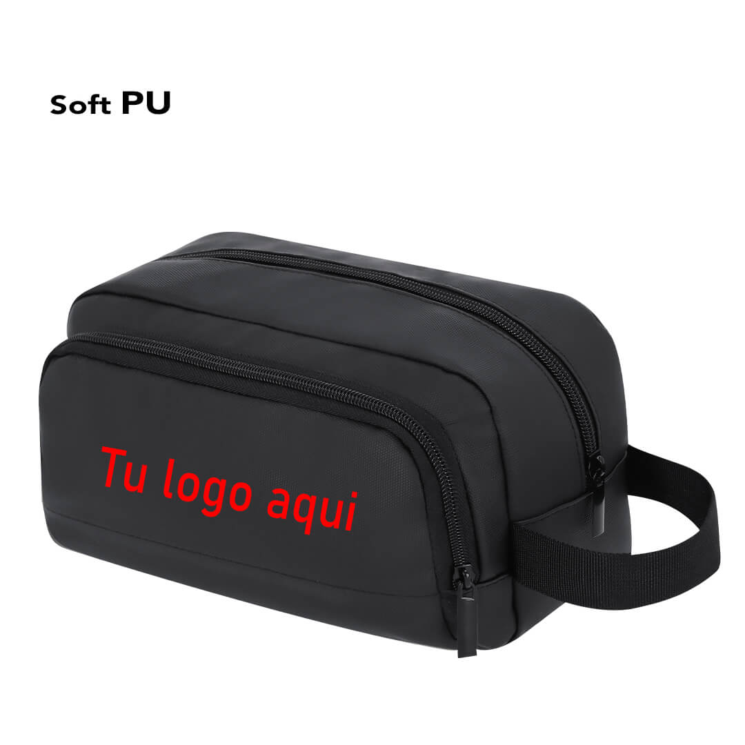 Neceser multiusos de PU suave con doble bolsillo y asa de mano 4 Neceser multiusos de PU suave con doble bolsillo y asa de mano - Imagen 4