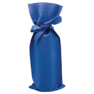 Bolsa para botella de regalo non woven color azul