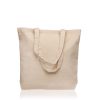 Bolsa canvas 100% algodón 310 g con bolsillo interior – 43×40×10 cm 9 Vista trasera de bolsa canvas natural con asas largas