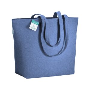 bolsa algodon reciclado azul