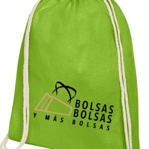 bolsa mochila algodón verde 2t