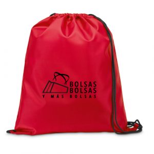 bolsa mochila poliester roja serigrafia