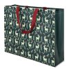 Bolsa navideña renos gran capacidad | Non woven 100 g 7 bolsa navidad diseno de renos con fuelle 12 cm vista lateral