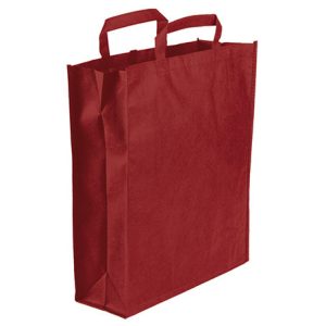 bolsa non woven con cierre rojo oscuro