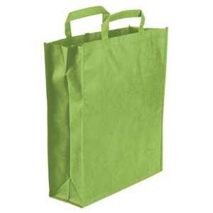 bolsa non woven con cierre verde manzana