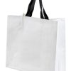 Bolsa de polipropileno blanca con asas negras en poliéster 7 bolsa polipropileno blanca asas negras reutilizable alta resistencia