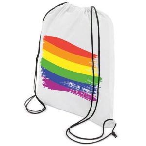 Mochila de Poliéster con Cordones Negros - Arcoíris de Estilos