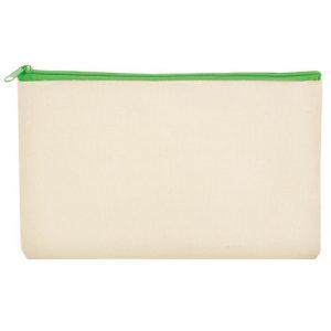 neceser algodon canvas cremallera verde