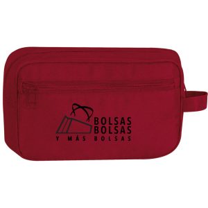 neceser de baño con asa rojo 1t