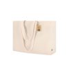 Bolsa algodón Fairtrade 220 g con fuelle 50×36×12 5 shopper Fairtrade natural vista tres cuartos con asas reforzadas